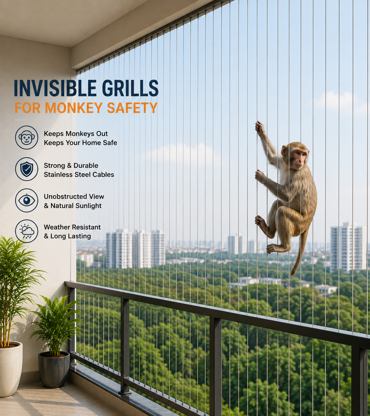 Invisible Grills for Monkeys