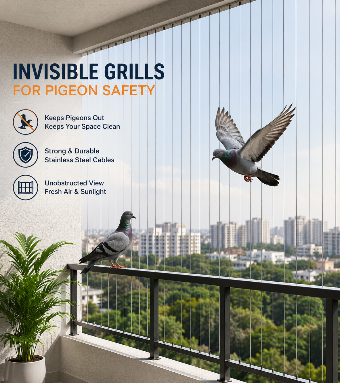 Invisible Grills for Pigeon